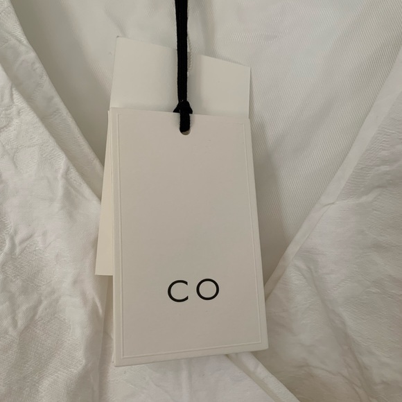 CO V-Neck Button Down Dress in Ivory Cotton | Size S | NWT - Picture 3 of 6